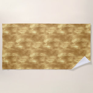 Abstract Brushed Gold Texture Beach Towel