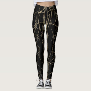Abstract Brushed Stroked Leggings by Joya Eve