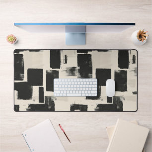 Abstract Brushstroke Pattern Desk Mat