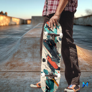 Abstract Brushstroke Skateboard - Bold Modern Art 