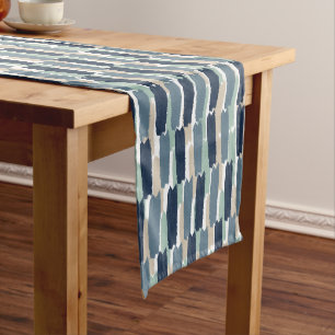 Abstract Brushstroke Stripe Coastal Spa Short Table Runner