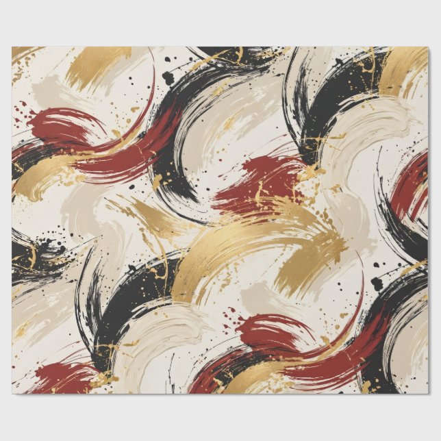 Abstract Brushstroke Wrapping Paper (Flat)