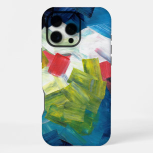 Abstract Brushstrokes in Blue, Green, and Red iPhone 16 Pro Max Case