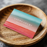 Abstract Brushstrokes Red Turquoise Business Card<br><div class="desc">Colourful business card with red and turquoise brushstrokes.</div>