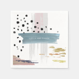 Abstract Brushstrokes Wedding Napkin