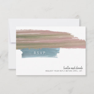 Abstract Brushstrokes Wedding RSVP Card