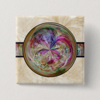 Abstract Bubble Mandala With Ribbon 15 Cm Square Badge