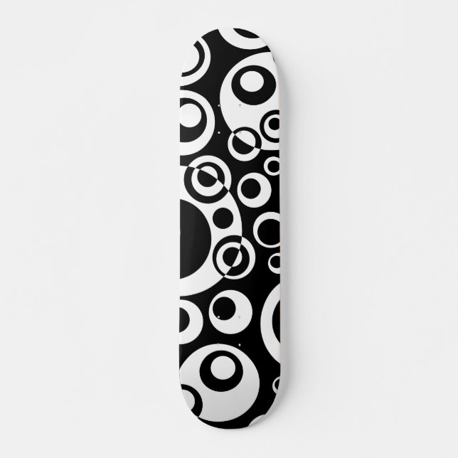 Abstract Bubbles 04 - B/W - Retro Skateboard (Front)