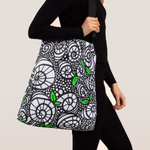 Abstract bubbles and shells crossbody bag