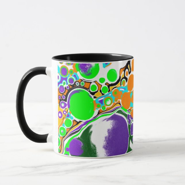 Abstract Bubbles Colourful Mug (Left)