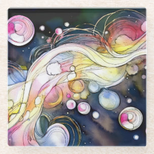 Abstract Bubbles Glass Coaster