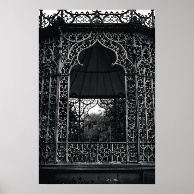 Abstract Building Black and White Poster (Front)