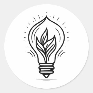 Abstract Bulb: A Minimalist Approach Classic Round Sticker