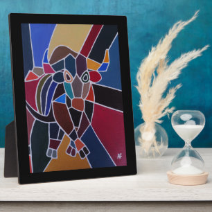 Abstract Bull Painting by Alfred Fox Plaque