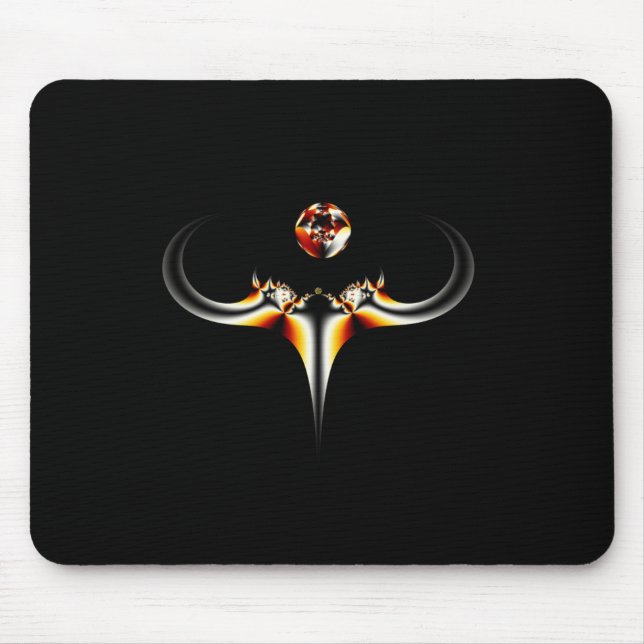 Abstract Bulls Horns Mouse Pad (Front)