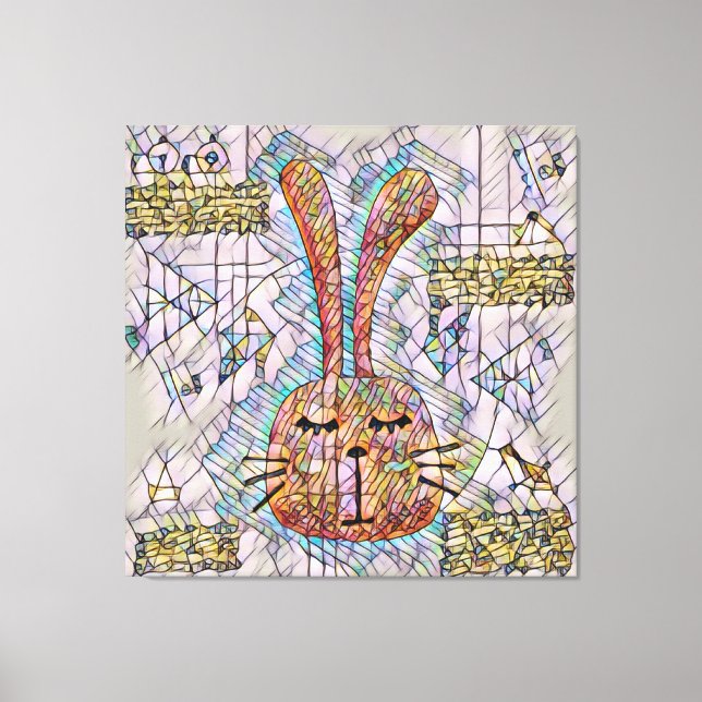 Abstract bunny canvas print (Front)