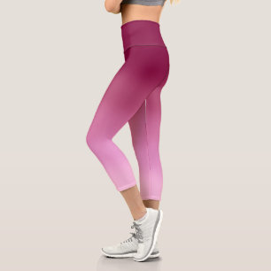 Abstract burgundy & rose gold pastel colour shades capri leggings