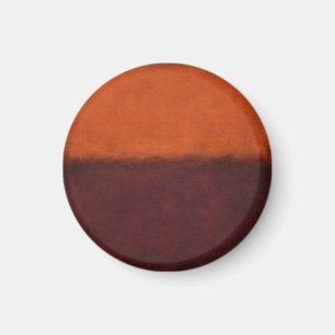 Abstract Burnt Orange Horizon Magnet