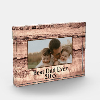 Abstract burnt sienna marble granite personalised  photo block