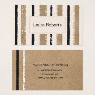 Abstract business card in brown, black and white 