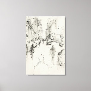 Abstract Busy City Street – Urban Life  Canvas Print