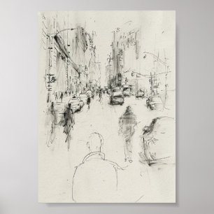 Abstract Busy City Street – Urban Life  Poster