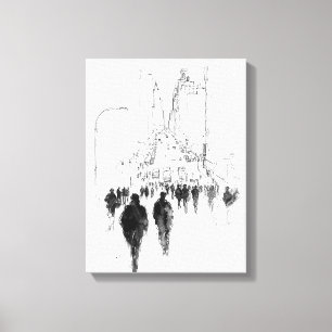 Abstract Busy Street Scene Canvas Print