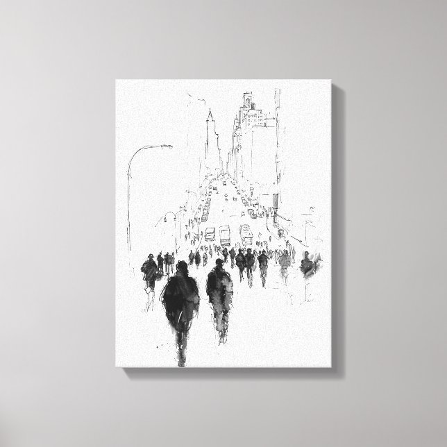 Abstract Busy Street Scene Canvas Print (Front)