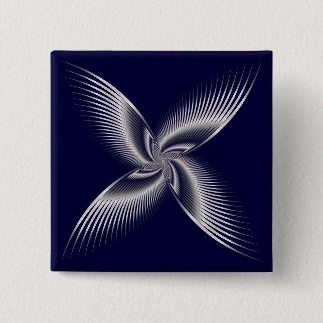 Abstract buterfly 15 cm square badge (Front)