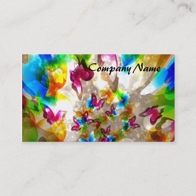 Abstract Butterflies Business Card (Front)