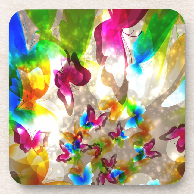 Abstract Butterflies Coaster (Front)
