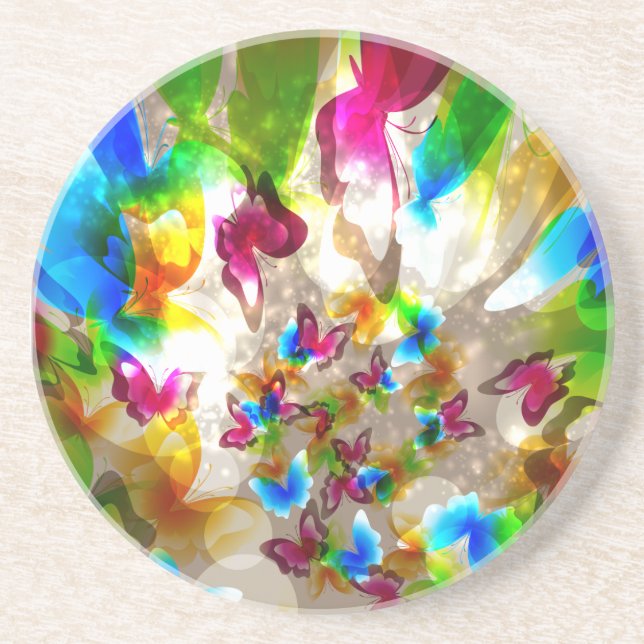 Abstract Butterflies Coaster (Front)
