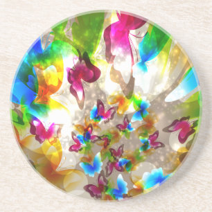 Abstract Butterflies Coaster
