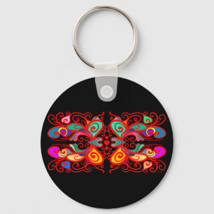 Abstract Butterflies Key Ring