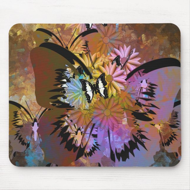 Abstract Butterflies Mouse Mat (Front)
