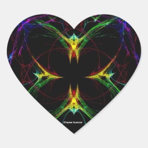 Abstract Butterfly 3 Heart Sticker