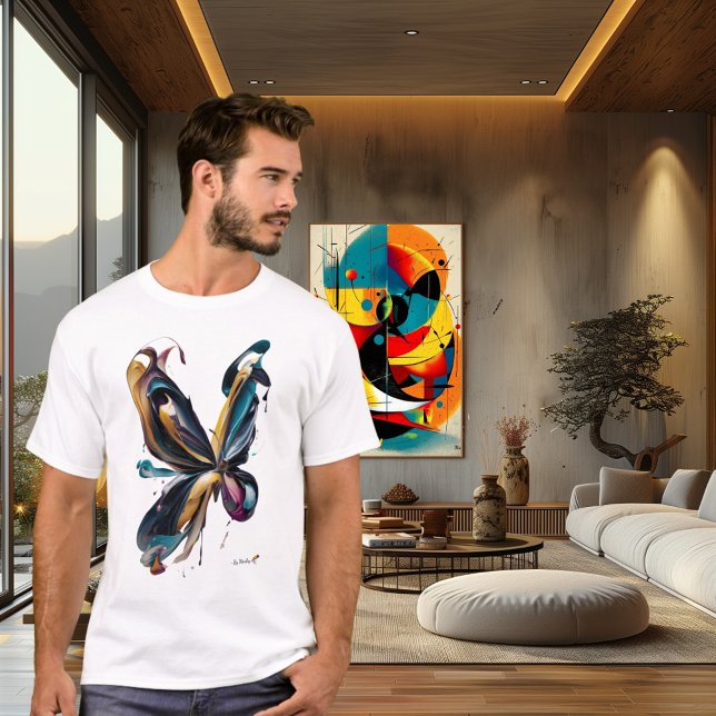 Abstract Butterfly Art – Flowing Colour Expression T-Shirt (Creator Uploaded)