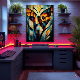 Abstract Butterfly Art - Geometric Nature Design Poster