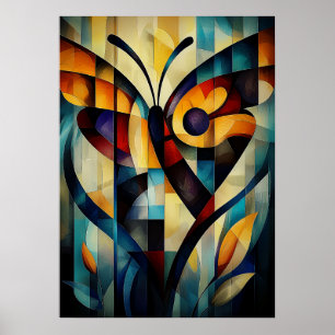 Abstract Butterfly Art - Geometric Nature Design Poster