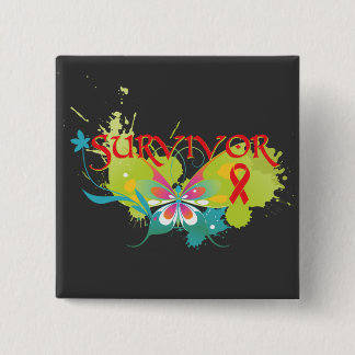 Abstract Butterfly Blood Cancer Survivor 15 Cm Square Badge