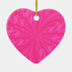 Abstract Butterfly Bright Pink Heart Ornament