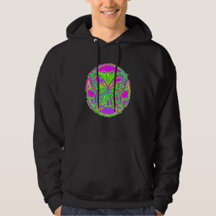 Abstract Butterfly Button Pink Green Yellow Fan Hoodie
