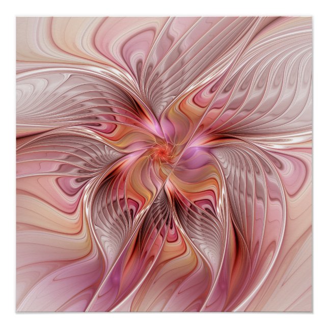 Abstract Butterfly Colorful Fantasy Fractal Art Poster (Front)