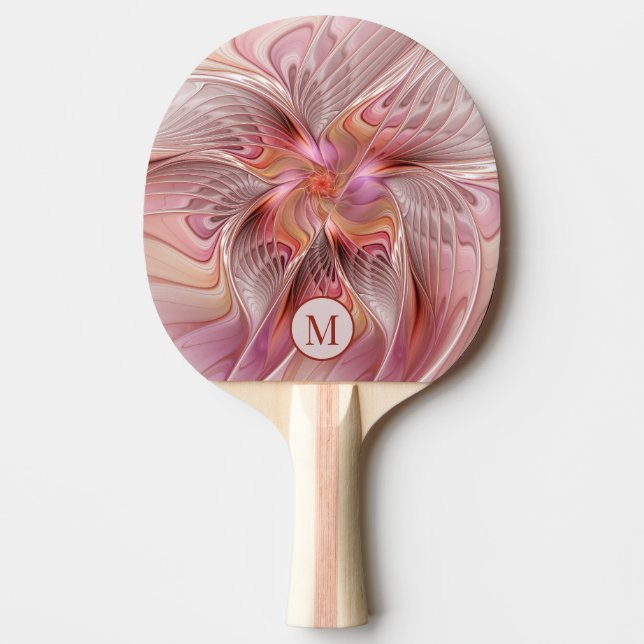 Abstract Butterfly Colourful Fantasy Art Monogram Ping Pong Paddle (Front)