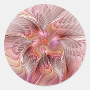 Abstract Butterfly Colourful Fantasy Fractal Art Classic Round Sticker