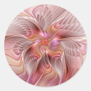 Abstract Butterfly Colourful Fantasy Fractal Art Classic Round Sticker
