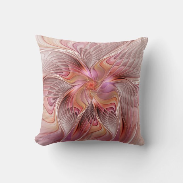 Abstract Butterfly Colourful Fantasy Fractal Art Cushion (Front)