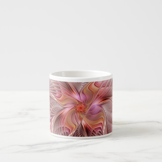 Abstract Butterfly Colourful Fantasy Fractal Art Espresso Cup (Front)
