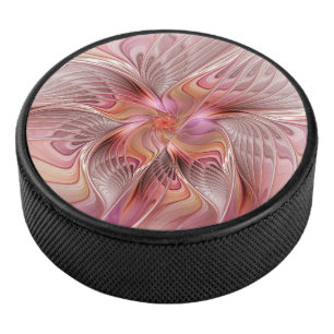 Abstract Butterfly Colourful Fantasy Fractal Art Hockey Puck