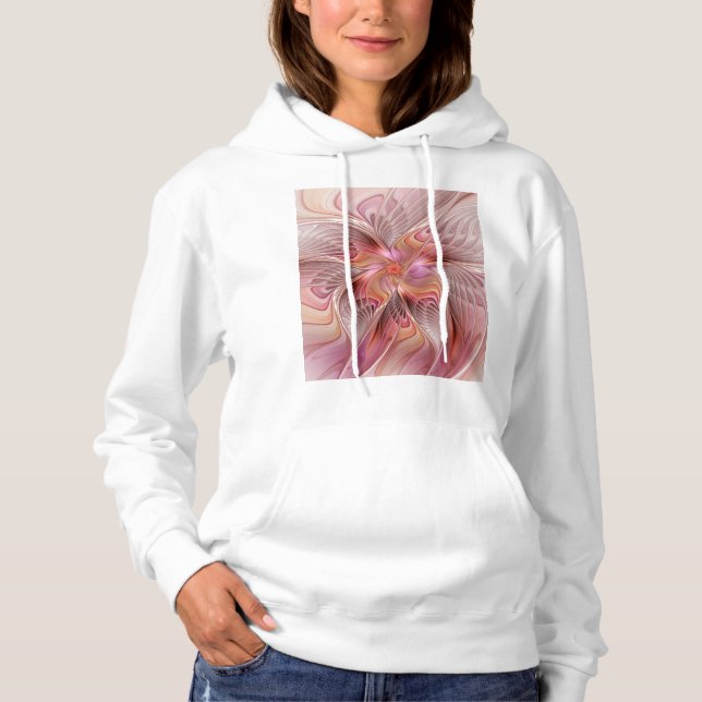 Abstract Butterfly Colourful Fantasy Fractal Art Hoodie (Front)